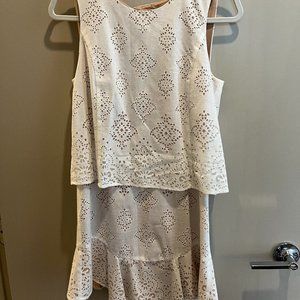BCBG White Floral Mini Dress, Size 4